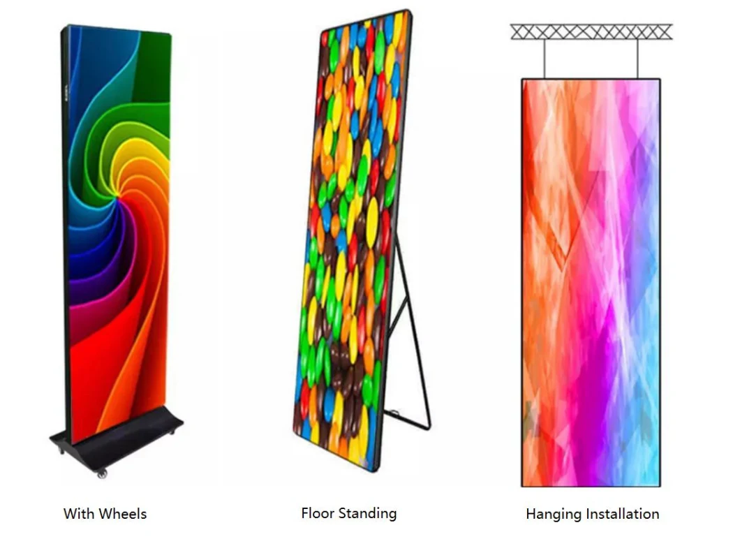 Indoor P2 LED Poster Display Digital Advertising LED Display Screen Portable LED Video Display Intelligent P2 LED Display