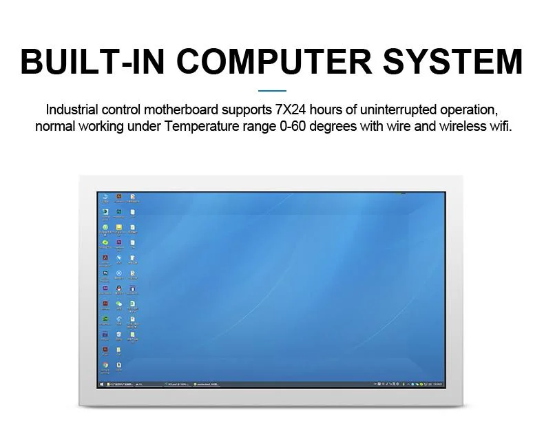 Portable Touch Screen Square Video Advertising Display in Box, Transparent 3D Window Advertising Display