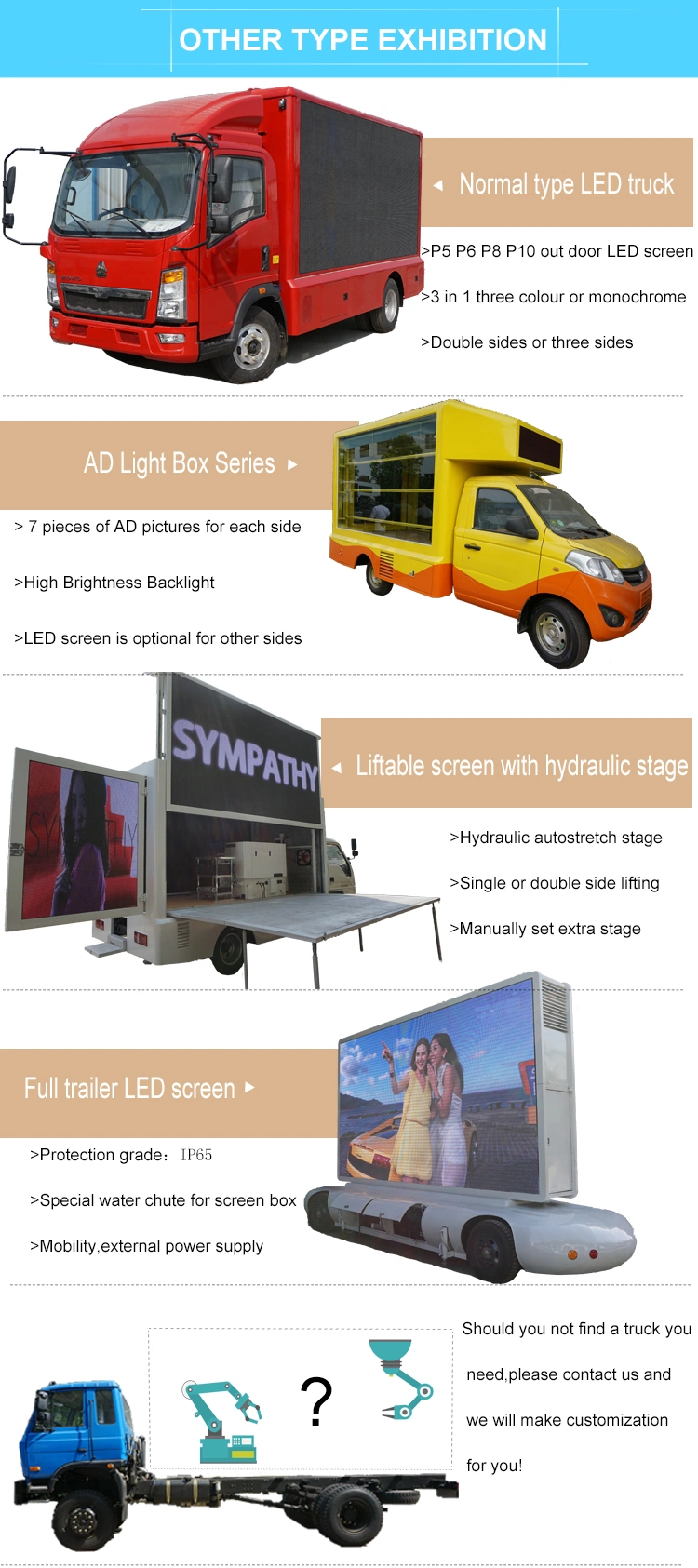 Hydraulic Ace LED Video Van/LED Screen Van with Folding Stage